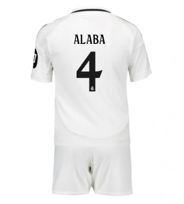 Real Madrid David Alaba #4 Hemmakläder Barn 2024-25 Kortärmad (+ Korta byxor)